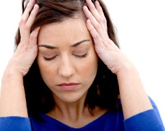 white woman with panic anxiety attack
